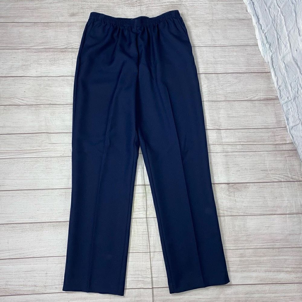 Alfred Dunner women 8 pull on slacks navy blue